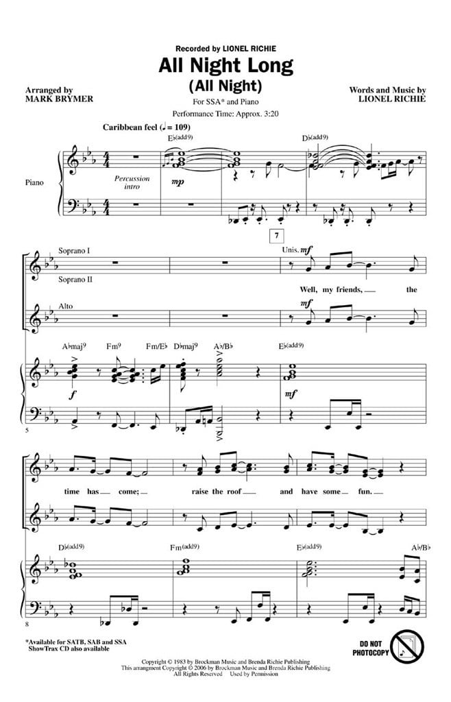 All Night Long (SSA)